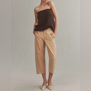 NWT Size 4 P- Anthropologie Maeve Curved Cropped Barrel Pants